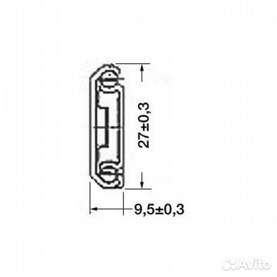 Направляющая из нержавеющей стали 350x27x9.5 мм 23 кг, Osculati 38.272.14