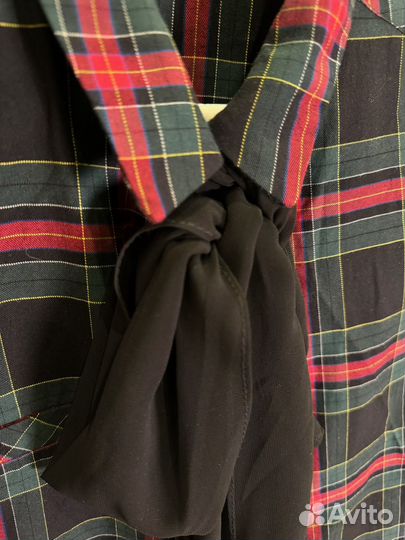 Рубашка в клетку с бантом