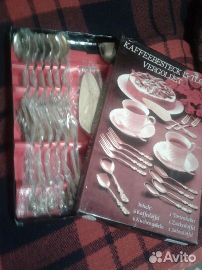 Набор вилочек и ложечек для чаепития новый