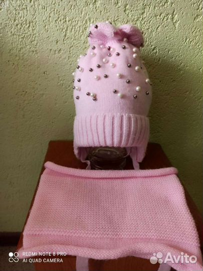 Комплект шапка, шарф рр 46-48