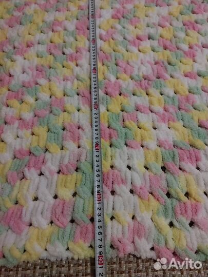 Плед из плюшевой пряжи ализе пуффи