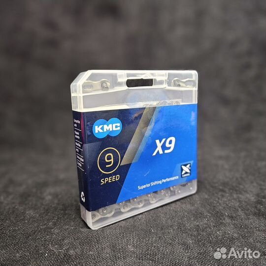 Цепь KMC X9 Silver-Gray, 9 ск, 114 / 116 звеньев