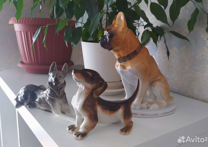 Фарфоровая статуэтка СССР собака большая