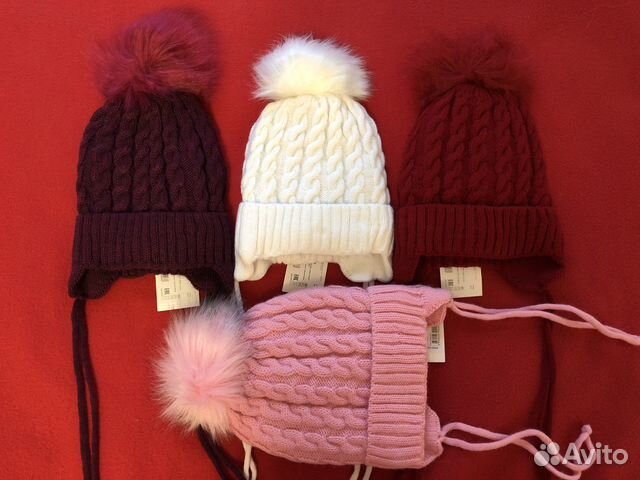Новая детская зимняя шапка из шерсти утепленная
