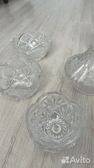 Хрустальная ваза, графин, посуда