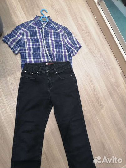 Комплект мужской одежды 46-48 р (джинсы +рубашка)