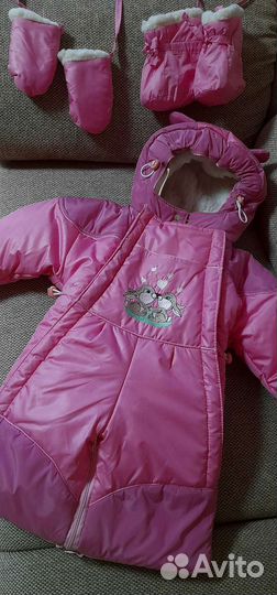 Продам зимний комбинезон-конверт для девочки
