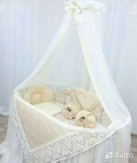 Балдахин с держателем + юбка на кроватку