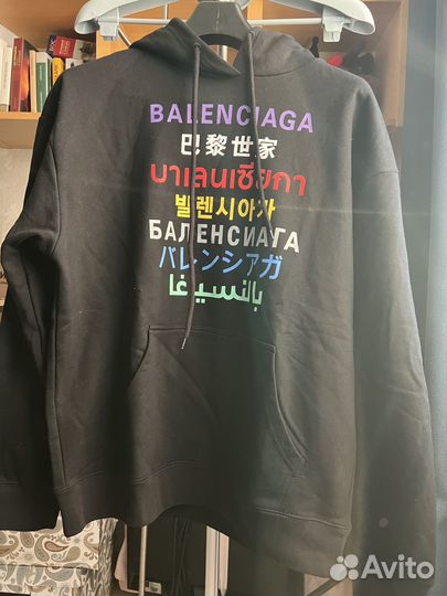 Толстовка мужская с капюшоном balensiaga