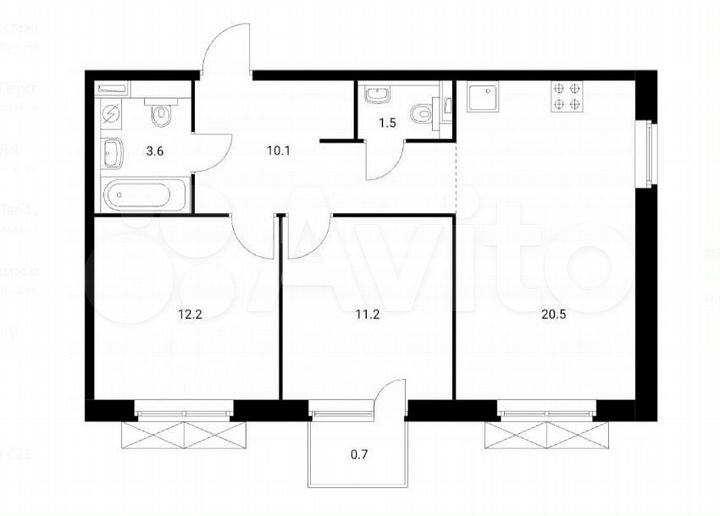 3-к. квартира, 61 м², 4/25 эт.