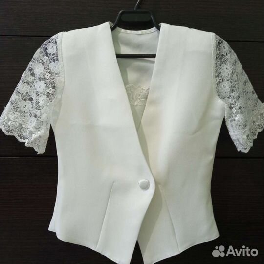 Белая Блузка, рубашка,жакет,122-128