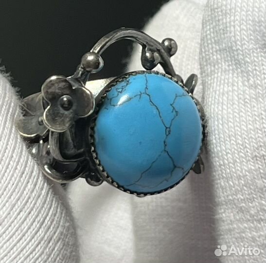 Винтажное кольцо с бирюзой
