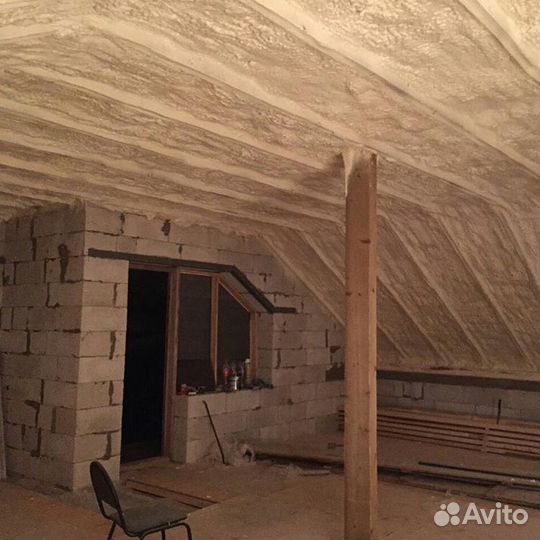 Утепление пенополиуретаном мансарды дома