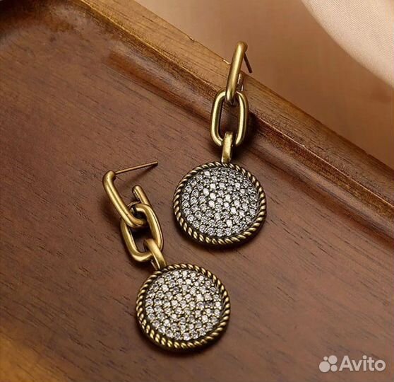Серьги винтаж стразы