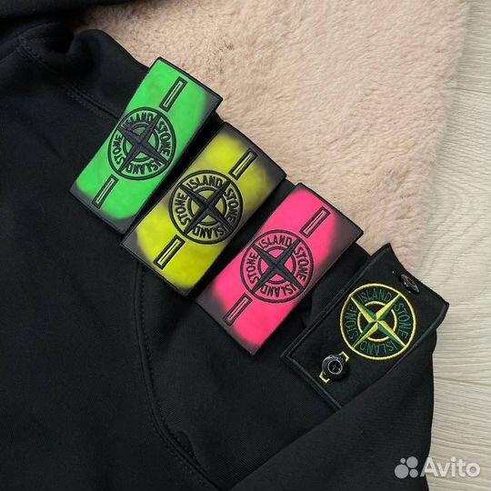 Зип-худи Stone Island + термопатч чёрного цвета