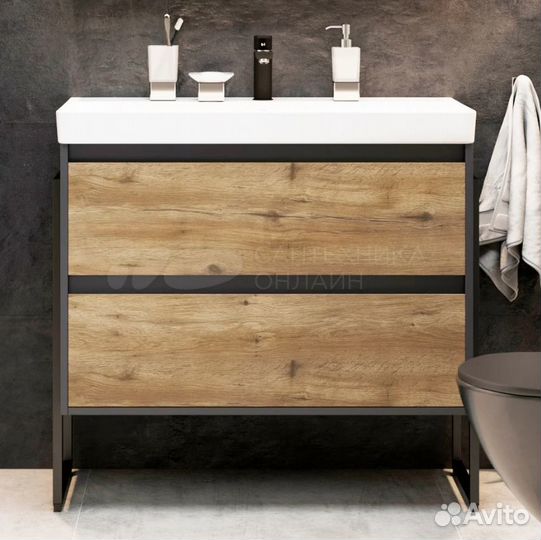 Тумба подвесная stworki Кронборг 90 дуб рустикальн