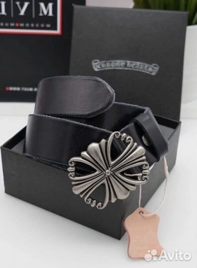 Мужской кожаный ремень Chrome hearts