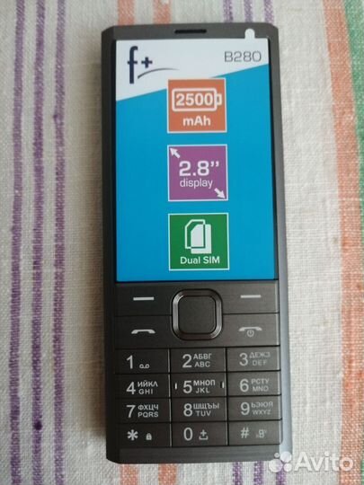 Новый телефон F+ imaging B280 Dark Grey. 2500 мА*ч