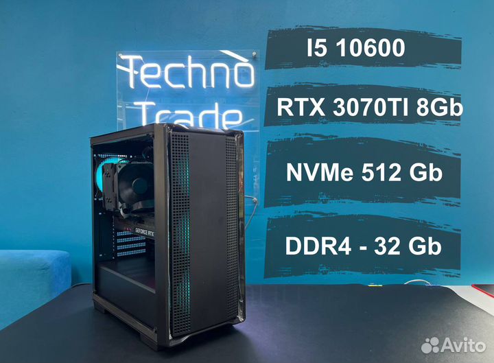 Новый игровой пк RTX3070ti, core i5, NVMe 512, 32g