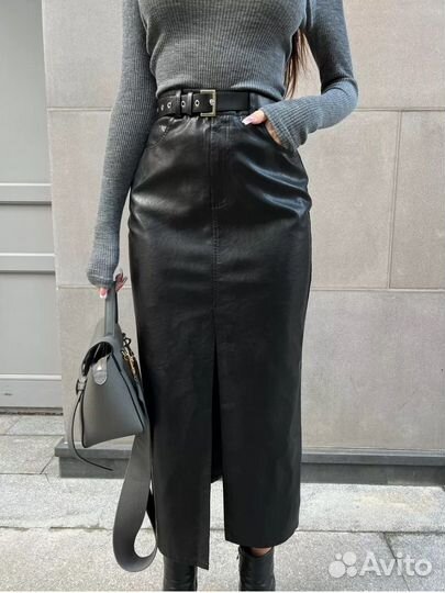 Юбка карандаш кожаная