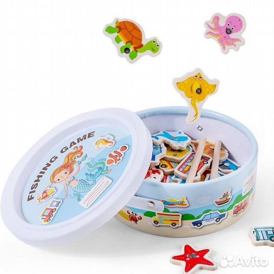 Магнитная рыбалка деревянная транспорт и морской м