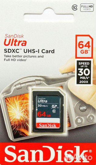Sdxc карта 64GB Class 10 sandisk Ultra
