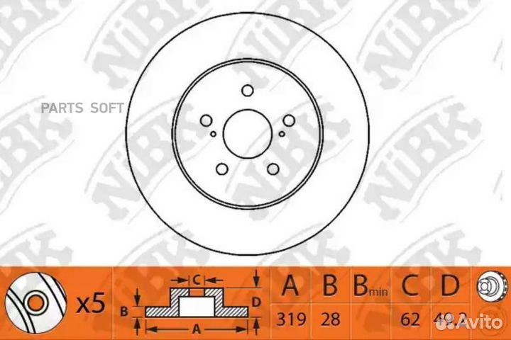 Nibk RN1219 Диск тормозной