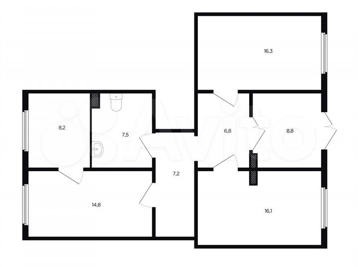Свободного назначения, 85.7 м²