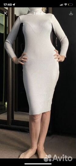 Платье люрекс серебро