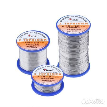 Припой катушка с канифолью 0.8 мм/100 гр