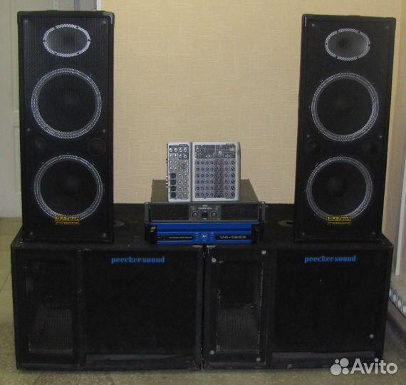 Колонки Dj-Tech Сабы MAG 4800W Усилители Микшер