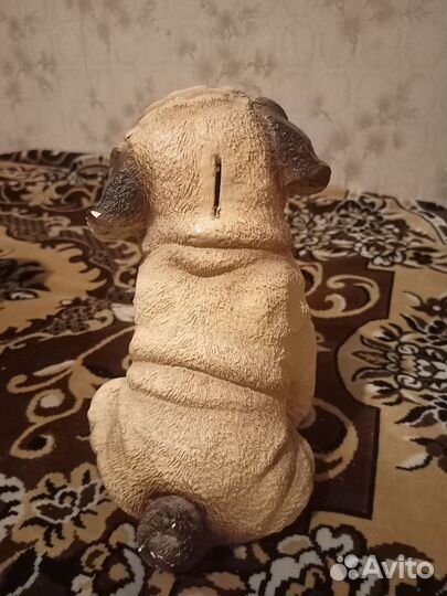 Копилка из гипса собака мопс