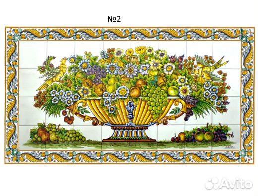 Панно на плитке азулейжос Португалия