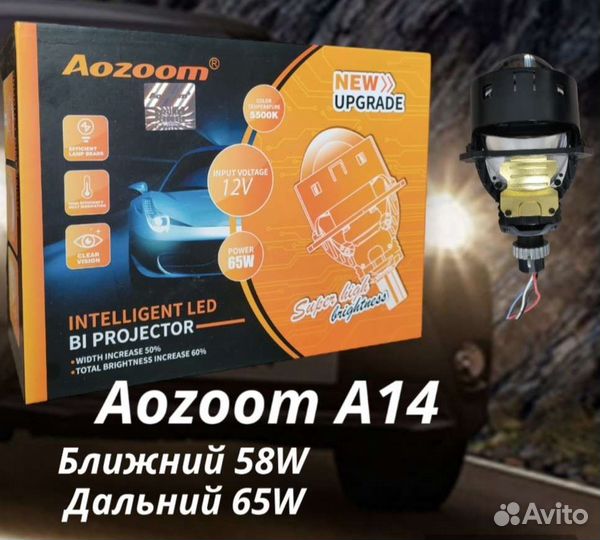 Светодиодные Bi LED линзы Аozoom A14 под гайку