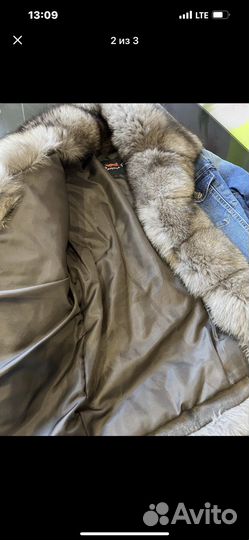 Джинсовая куртка с мехом песца