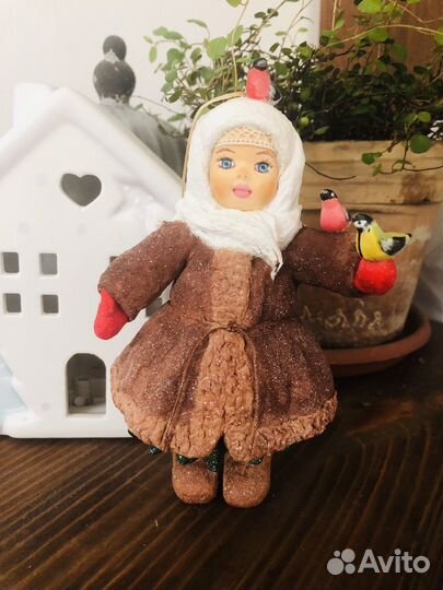 Ватная елочная игрушка