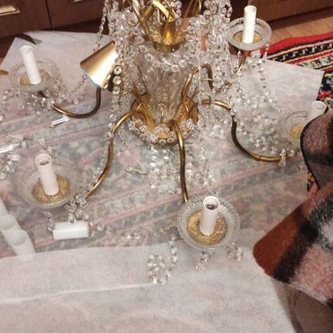 Люстра потолочная хрустальная бу