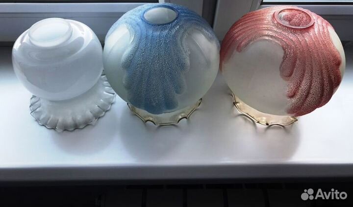 Плафон стеклянный Чехия винтаж