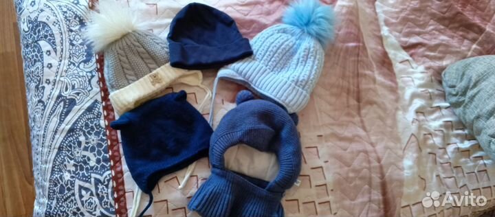 Шапки пакетом на мальчика до 6 мес