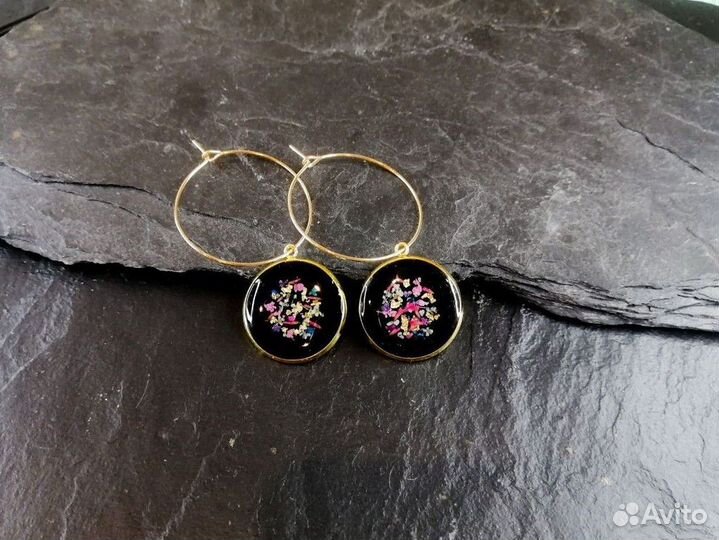 Золотые серьги кольца