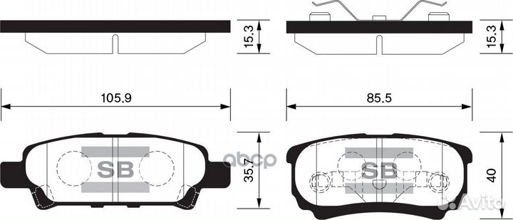 Колодки тормозные задние sangsin brake SP2111 S