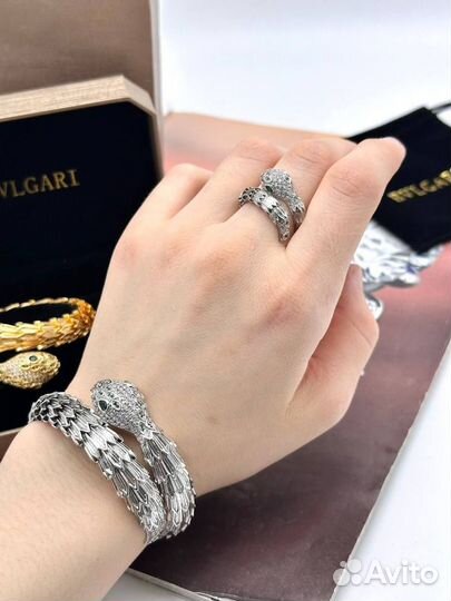 Набор браслет и кольцо в стиле Bvlgari