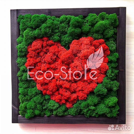 Картина из мха Сердце