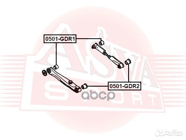 Сайлентблок задней поперечной тяги 0501GDR2 asva