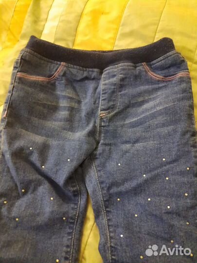 Утеплённые джинсы, брюки