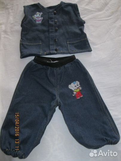 Костюмчик джинсовый жилетка и штанишки