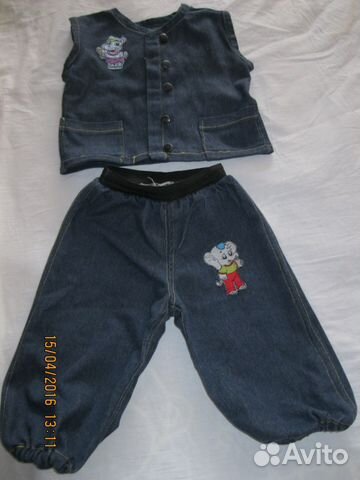 Костюмчик джинсовый жилетка и штанишки