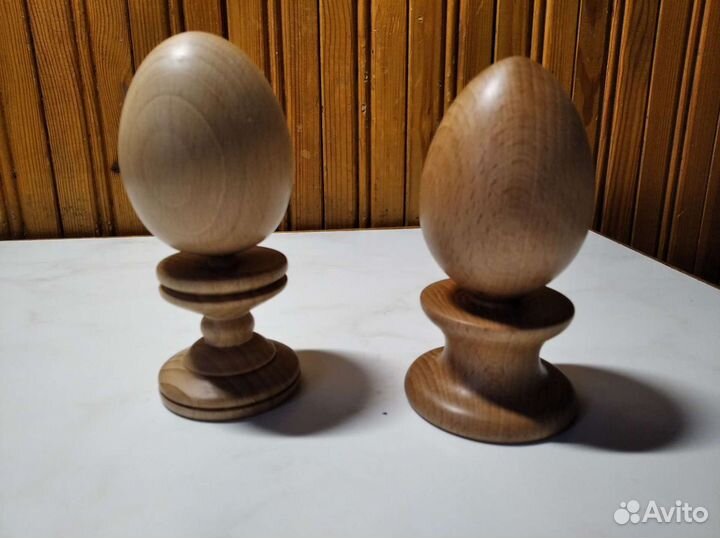 Яички деревянные из бука на подставке