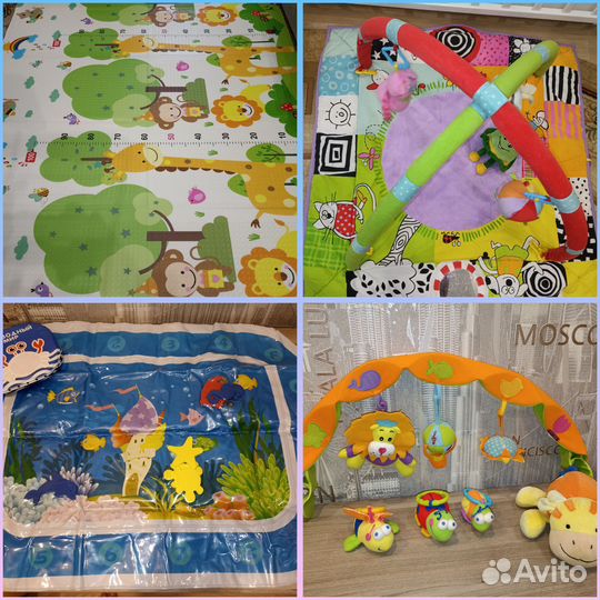 Развивающий коврик, дуга с игрушка на кровать