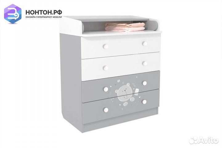 Комод French 1580 teddy белый / серый